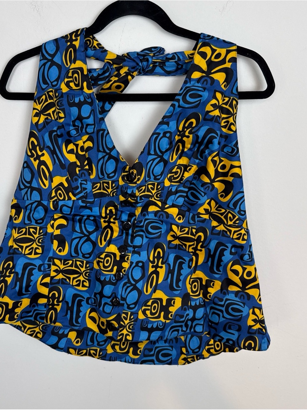 Dixiefried by PIN UP COUTURE Blue Floral Tank Top 2X Tie Back Sleeveless NWT